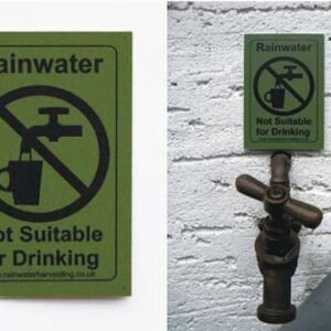 Rainwater Harvesting Warning Sign Outdoor