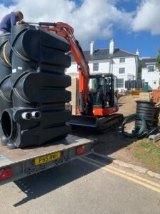 tank delivery with digger