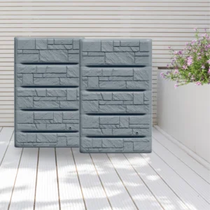 2 x 400 Litre Wall Stone Rainwater Wall Tank (Water Butt)